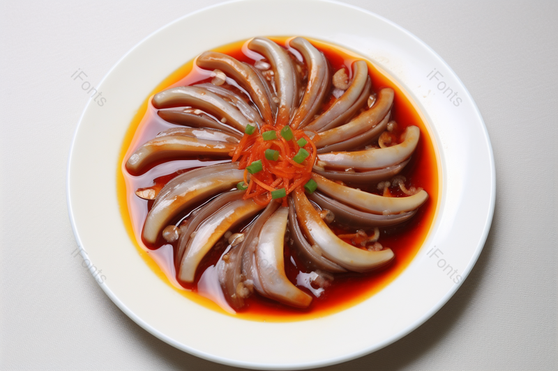 灰色背景盘子里的凉拌美食肉类红油猪耳摄影图,高清,摄影图,摄影图片,图片大全,摄影图免费下载